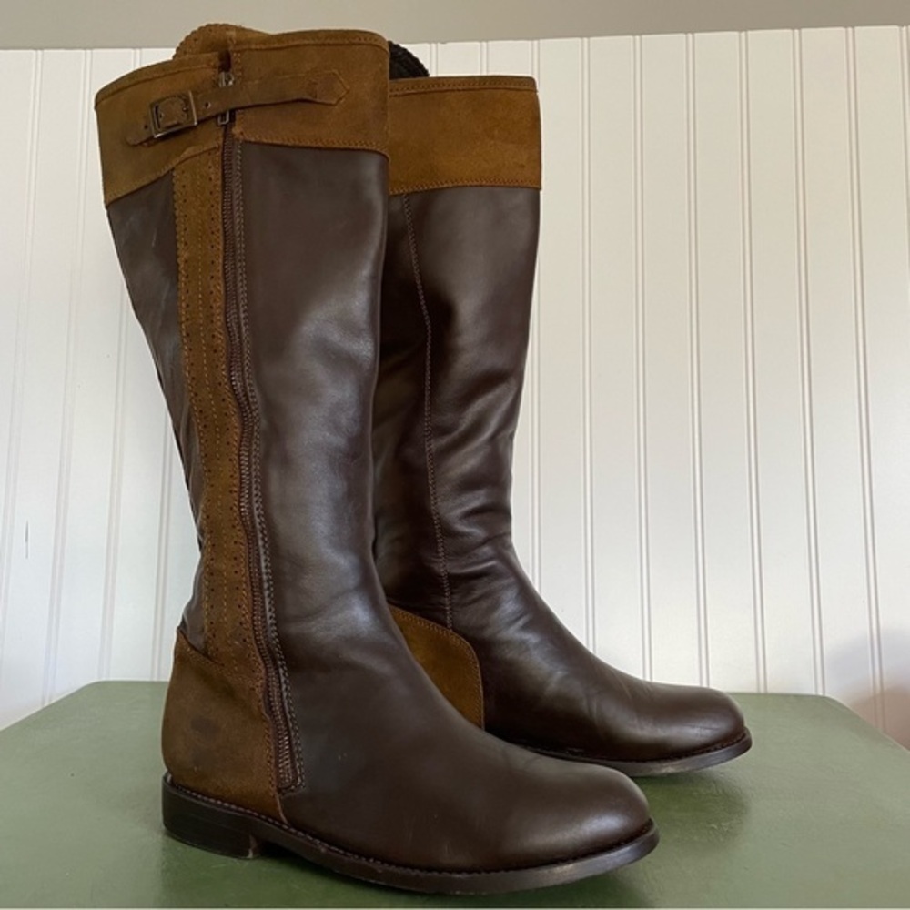 Anouk Leather & Suede Knee High Riding Boots Handmade in Mexico